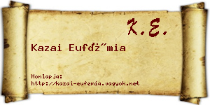 Kazai Eufémia névjegykártya